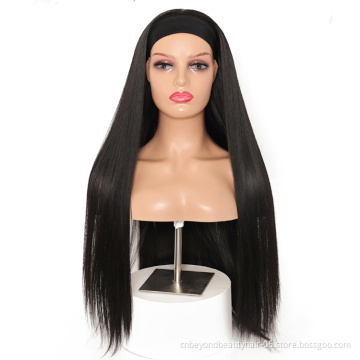 Wholesale Synthetic Silky Straight Wavy and Curly Long Headband Wigs Hair Wig Headband for Black Women